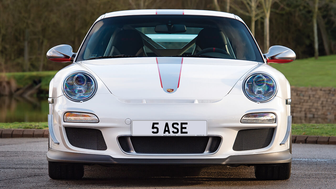 Car displaying the registration mark 5 ASE